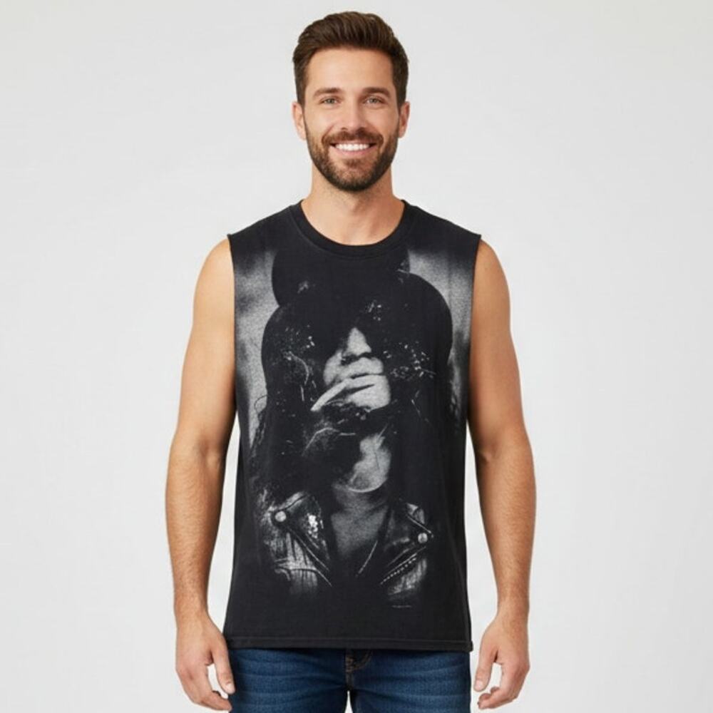 Vintage Guns n Roses Slash 2004 Hayes Mens Size XL Black Tank Top Liquid Blue